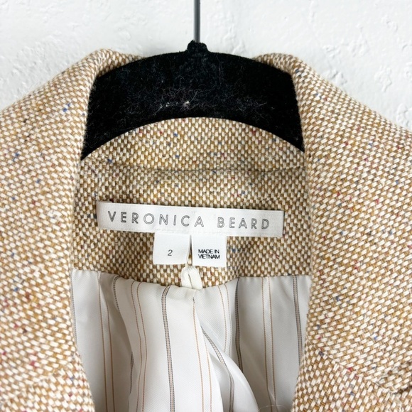 Veronica Beard Pyle Double Breasted Dickey Jacket Blazer in Camel Size 2 - Picture 6 of 6